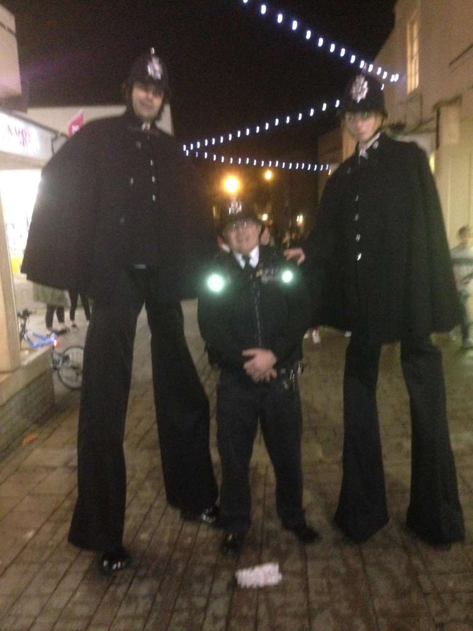 Stilt Walking Bobbies and imposter